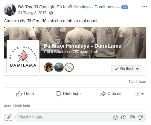 Hình ảnh Review Của Khách Hàng Về Các Sản Phẩm Từ Đá Muối Himalaya chính hãng tốt giá rẻ nhất tại DamiLama