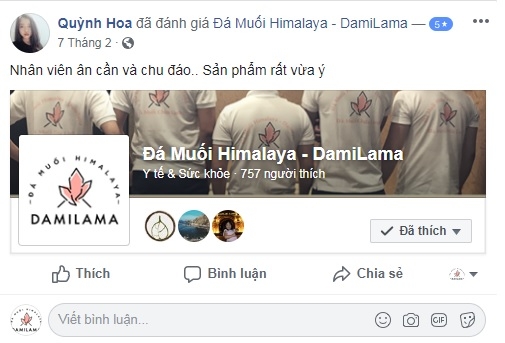 Hình ảnh Review Của Khách Hàng Về Các Sản Phẩm Từ Đá Muối Himalaya chính hãng tốt giá rẻ nhất tại DamiLama