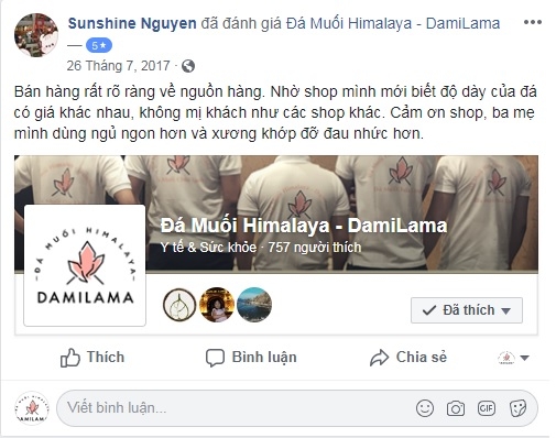 Hình ảnh Review Của Khách Hàng Về Các Sản Phẩm Từ Đá Muối Himalaya chính hãng tốt giá rẻ nhất tại DamiLama