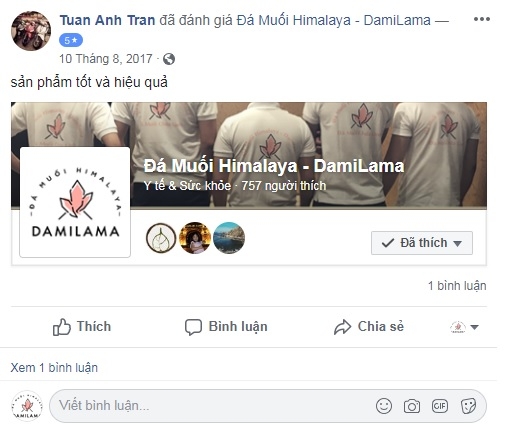 Hình ảnh Review Của Khách Hàng Về Các Sản Phẩm Từ Đá Muối Himalaya chính hãng tốt giá rẻ nhất tại DamiLama